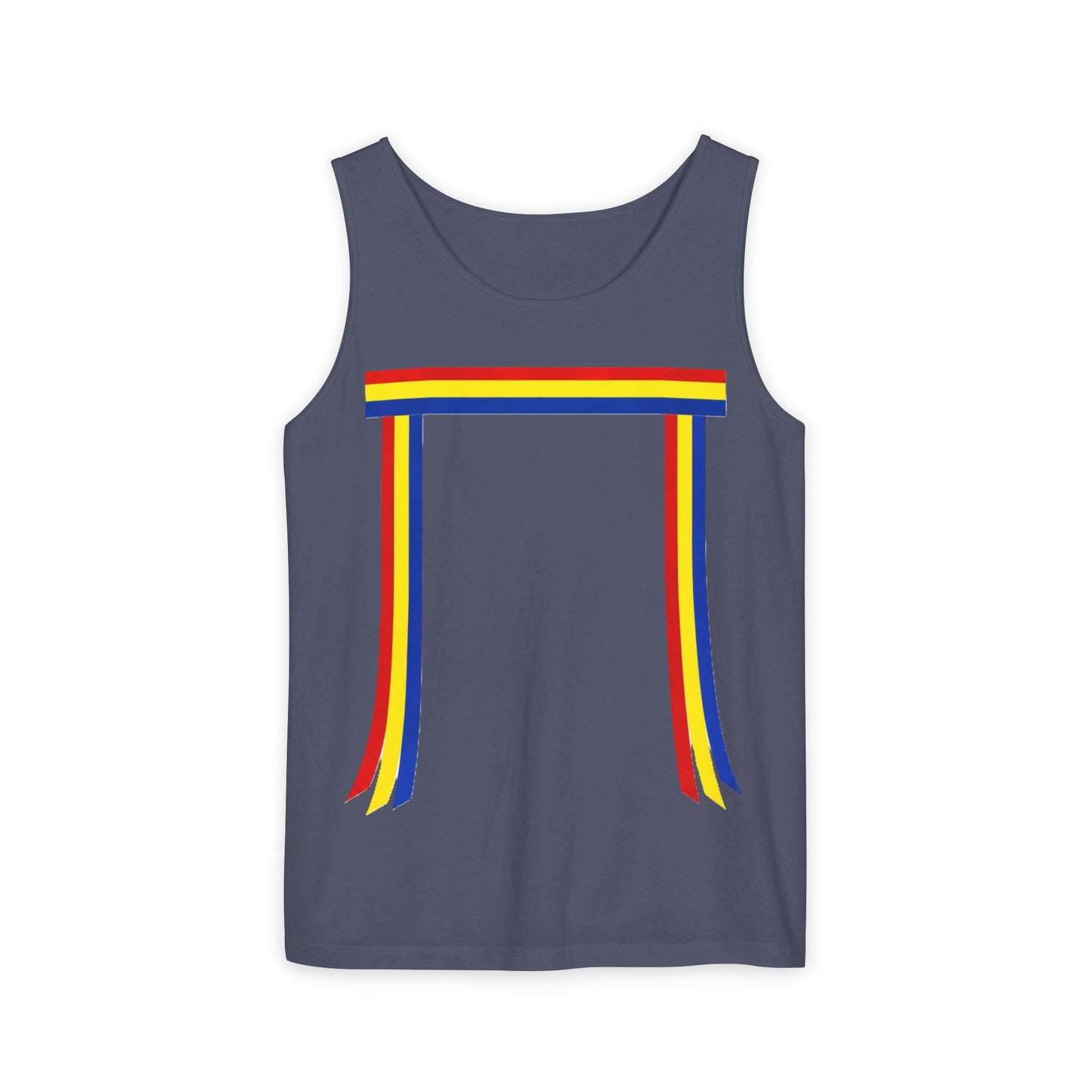 Blue Ribbon Shirt inpired Tank Top — Minimal Rainbow Ribbon Graphic
