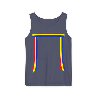 Blue Ribbon Shirt inpired Tank Top — Minimal Rainbow Ribbon Graphic