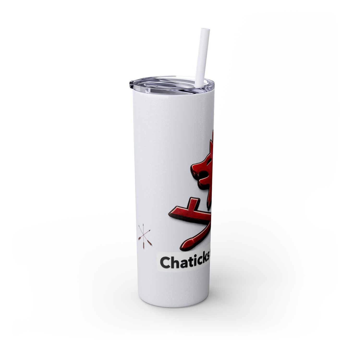 Pawnee Skinny Tumbler — Red Wolf Logo 20oz Insulated Tumbler with Straw
