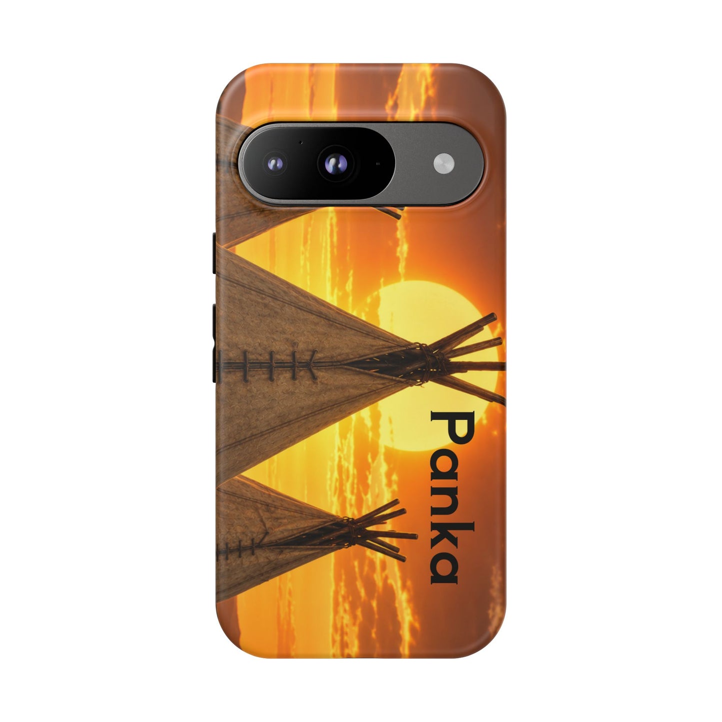 Ponca Sunset Tipi Phone Case — Personalized Native Teepee Landscape