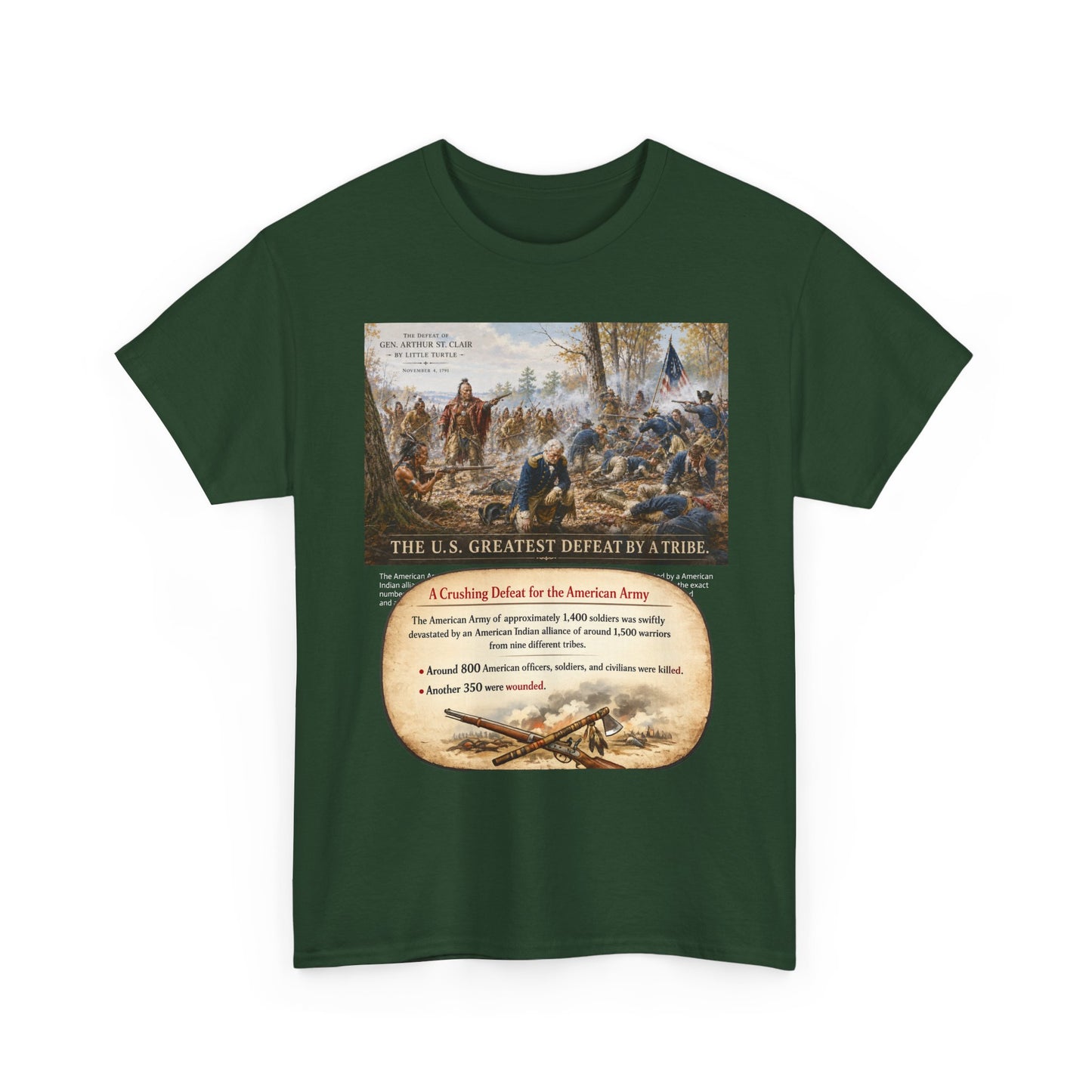 Chief Little Turtle Historical Battle Tee — "The U.S. Greatest Defeat by a Tribe" Cotton T-Shirt