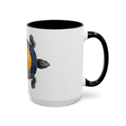 Delaware West Colorful Turtle Coffee Mug — Vibrant Hand-Painted Shell Design (11oz/15oz)