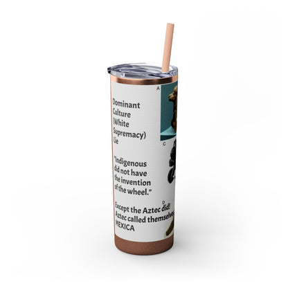 Aztec 20oz Skinny Tumbler - Educational Indigenous Artifacts Design