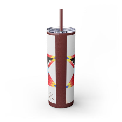 Onci 20oz Skinny Tumbler - Geometric Thunderbird Design, Insulated Travel Cup with Straw