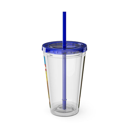 Shawnee N Sunsplash Tumbler with Straw, 16oz