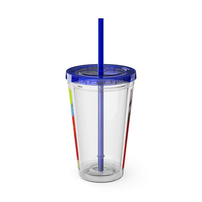 Pontiac Indigenous Nations Map Tumbler — 16oz Sunsplash Straw Cup
