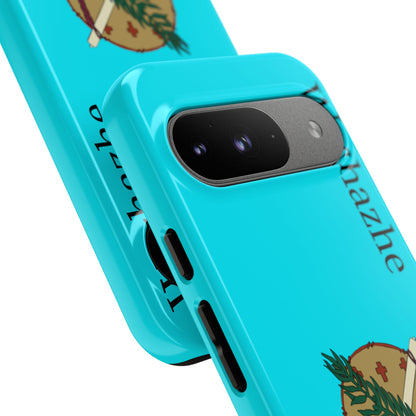 Osage Phone Case — Wazhahze Tribal Shield Design (Native Feather & Tomahawk)