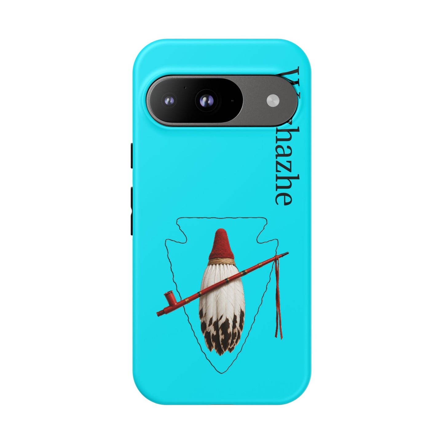 Osage Phone Case — Wazhahze Tribal Shield Design (Native Feather & Tomahawk)