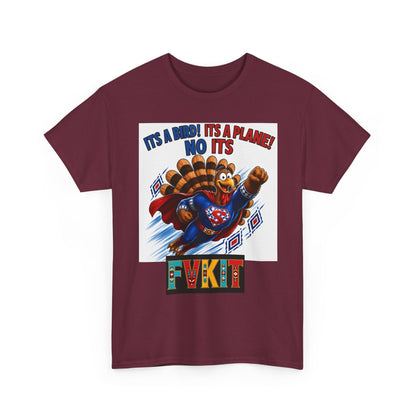 Turkey Superhero "It's a Bird! It's a Plane! No It's" with Arrow Back Print
