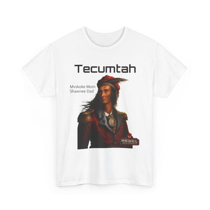 Tecumtah Native American Portrait T‑Shirt — Mvskoke Mom/Shawnee Dad Heritage Tee