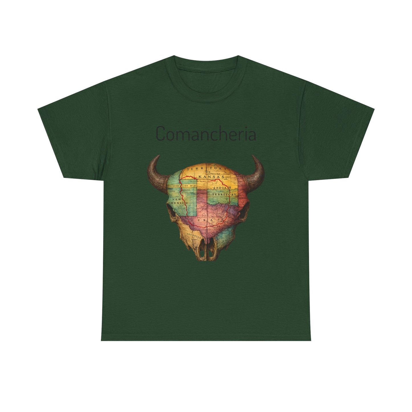 Comancheria Buffalo Skull T-Shirt — Western Map Graphic Tee