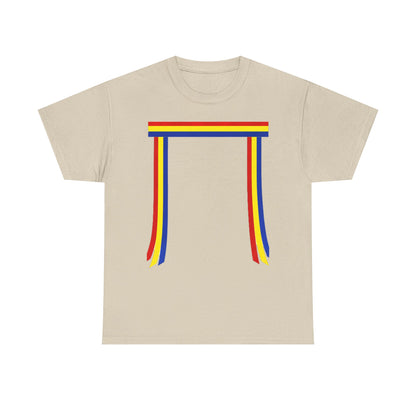 Ribbon & Arrows T‑Shirt — Minimal Tribal Ribbon Front with Crossed Arrows Back
