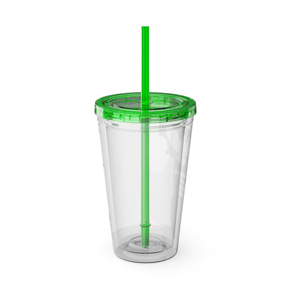 Blackhawk 16oz Tumbler with Straw — Illustrated Map & Raven Design