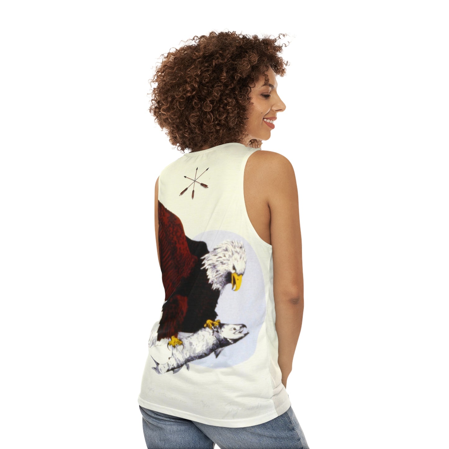 Tlingit Art Tank Top — Eagle & Salmon Tribal Masks All-Over Print