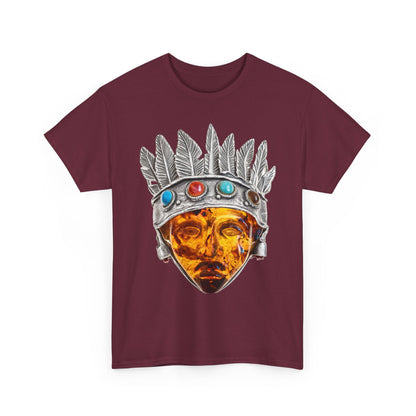 Tribal Crown Mask Tee — Vintage Gemstone Headdress Graphic T-Shirt