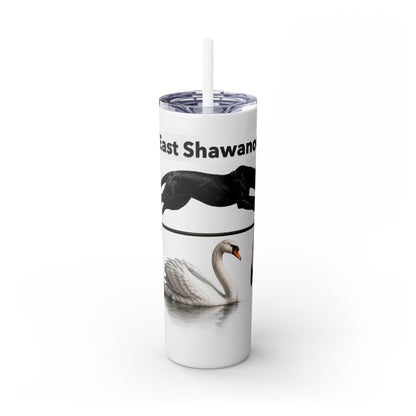 Shawnee East Skinny 20oz Tumbler with Straw — East Shawano River Swan & Otter Design