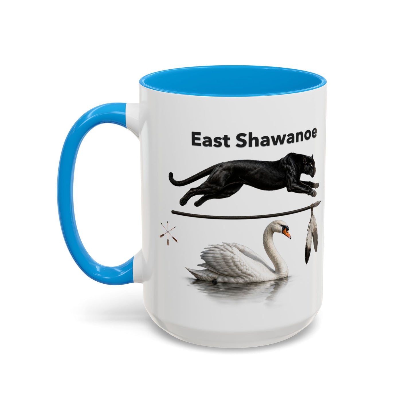 Shawnee East Shawanoe Mascot Panther & Swan Coffee Mug (11oz/15oz)