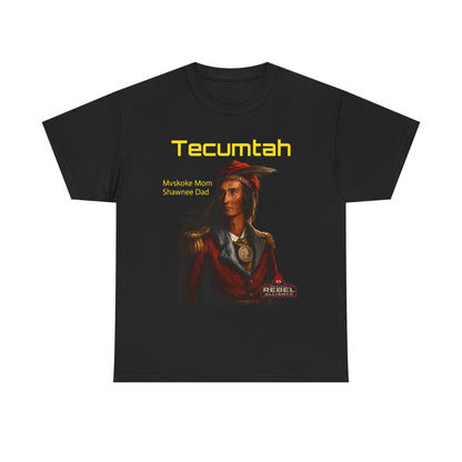 Tecumtah Native American Portrait T‑Shirt — Mvskoke Mom/Shawnee Dad Heritage Tee