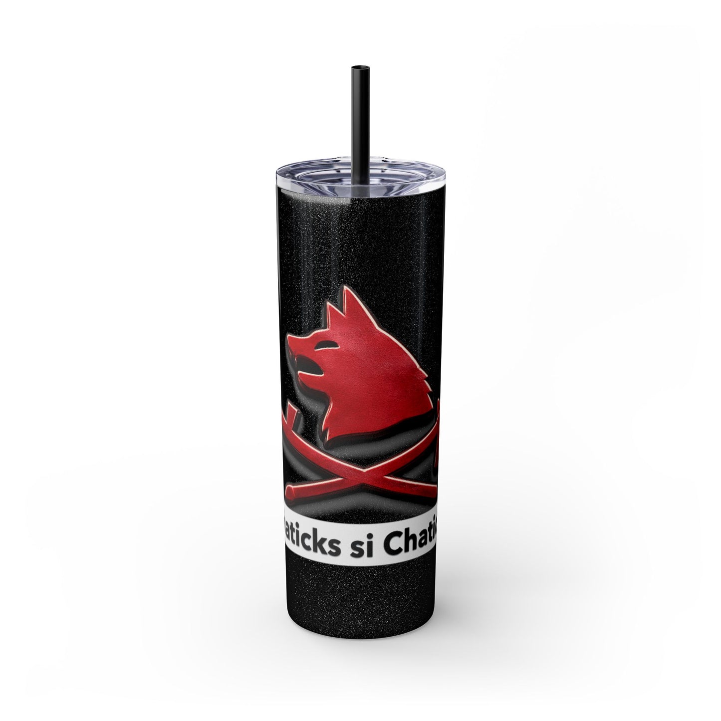 Pawnee Skinny Tumbler — Red Wolf Logo 20oz Insulated Tumbler with Straw