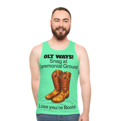 Cowboy Boots Graphic Tank Top – “Lost Your Boots!” Western Humor Tank