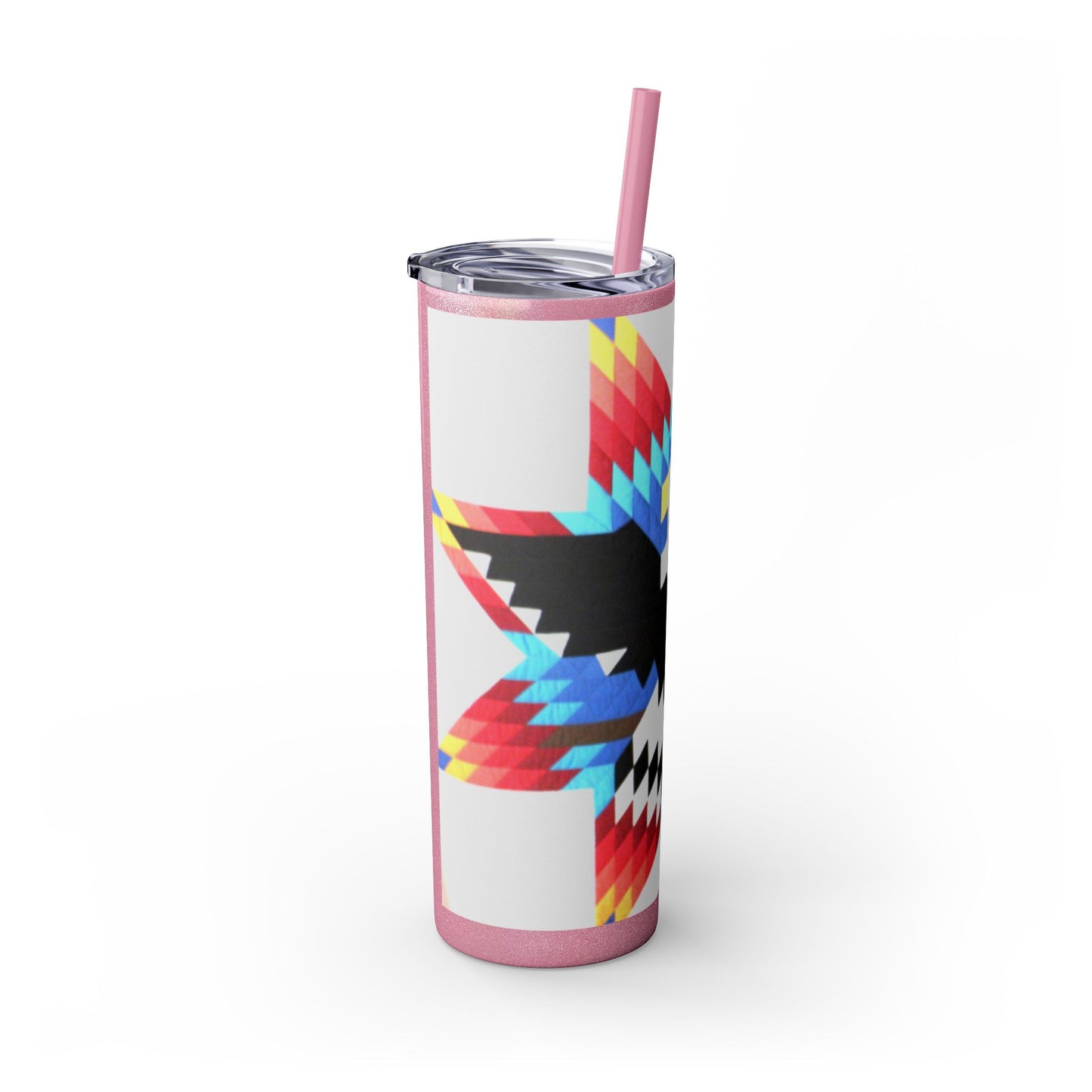 Onci 20oz Skinny Tumbler - Geometric Thunderbird Design, Insulated Travel Cup with Straw