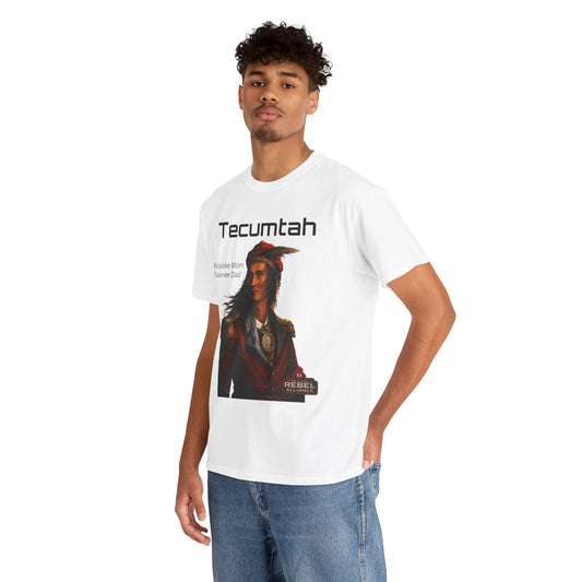 Tecumtah Native American Portrait T‑Shirt — Mvskoke Mom/Shawnee Dad Heritage Tee