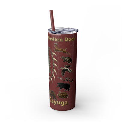 Seneca Cayuga Skinny Tumbler with Straw, 20oz