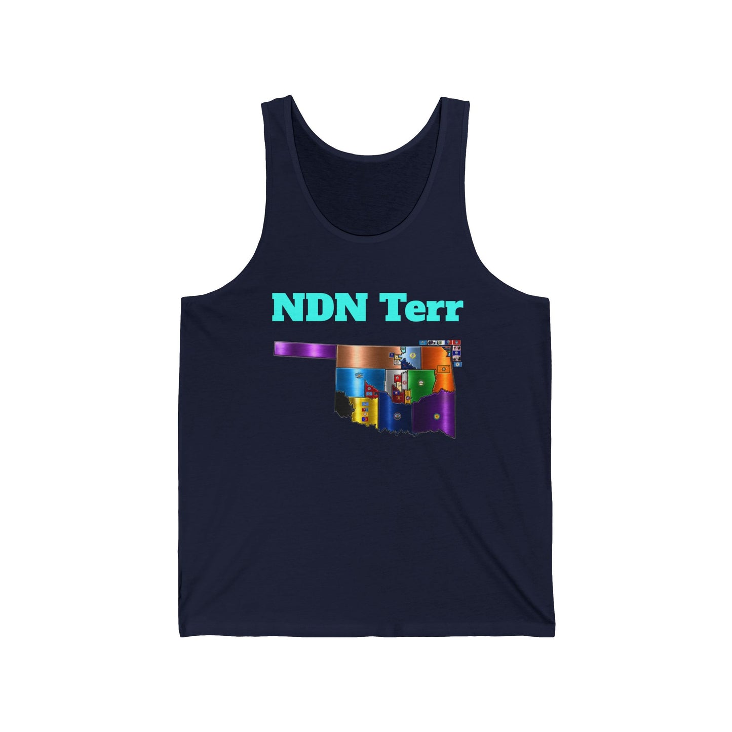 NDN Territory — Colorful State Map & Arrow Crossback Design