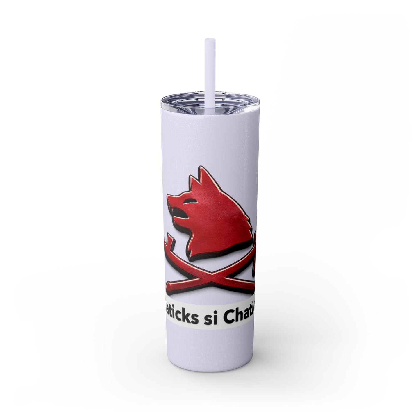 Pawnee Skinny Tumbler — Red Wolf Logo 20oz Insulated Tumbler with Straw