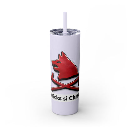 Pawnee Skinny Tumbler — Red Wolf Logo 20oz Insulated Tumbler with Straw