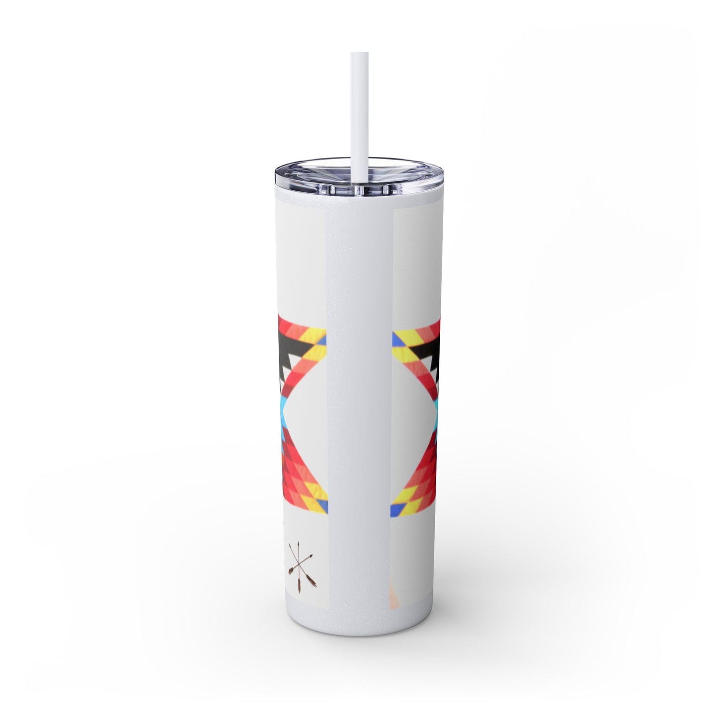 Onci 20oz Skinny Tumbler - Geometric Thunderbird Design, Insulated Travel Cup with Straw