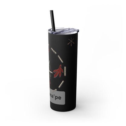 Delaware East Personalized 20oz Skinny Tumbler with Straw — Custom Name Tribal Crest Design