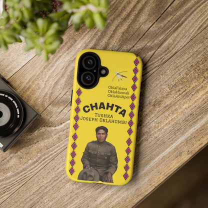 Chahta Tushka Joseph Oklahombi Yellow Phone Case — Native American Tribute Protective Cover