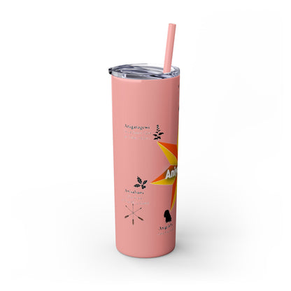 Cherokee 20oz Skinny Tumbler - Aniyunwiya Star Design with Straw