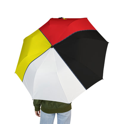 Four Directions Foldable Colorblock Umbrella — Semi-Automatic Travel Umbrella