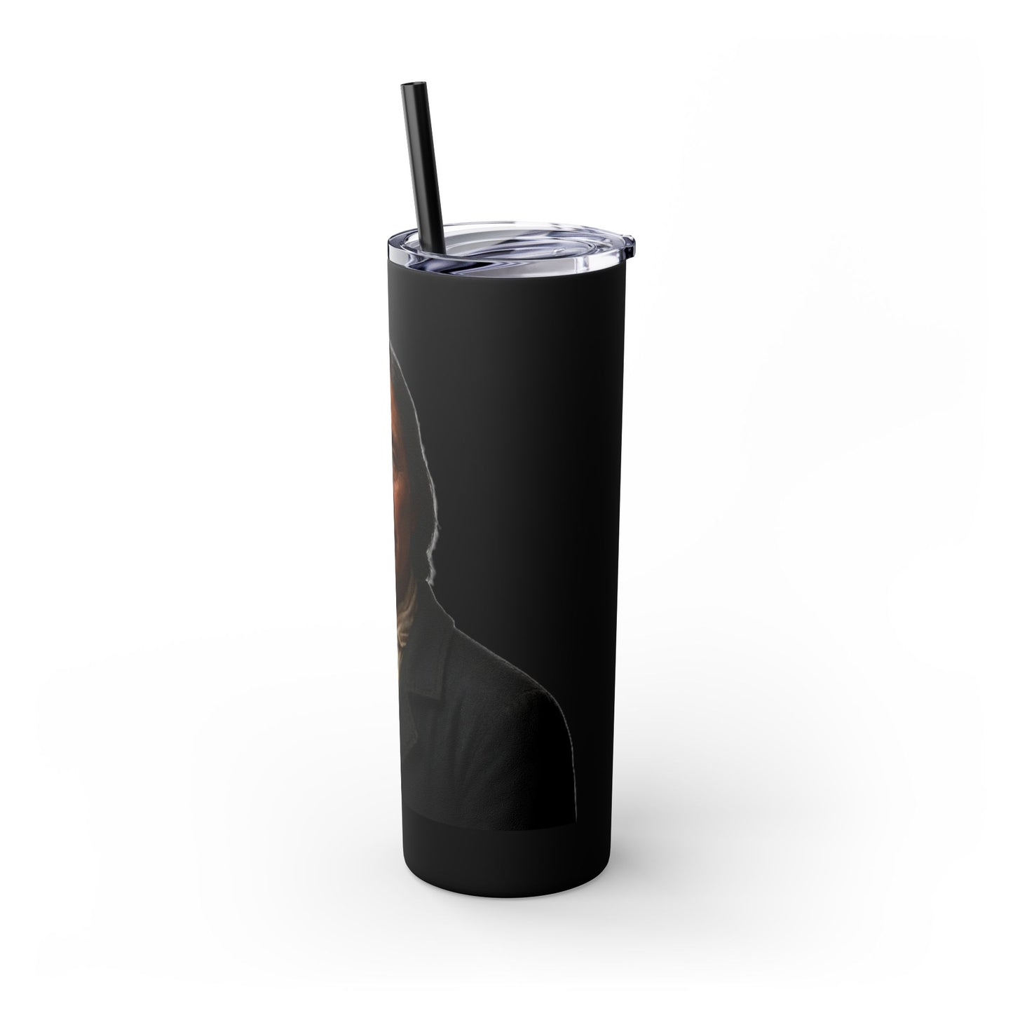 Chitto Harjo 20oz Skinny Tumbler with Classic Native American Portrait — Travel Straw Cup