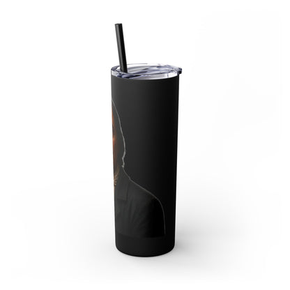 Chitto Harjo 20oz Skinny Tumbler with Classic Native American Portrait — Travel Straw Cup