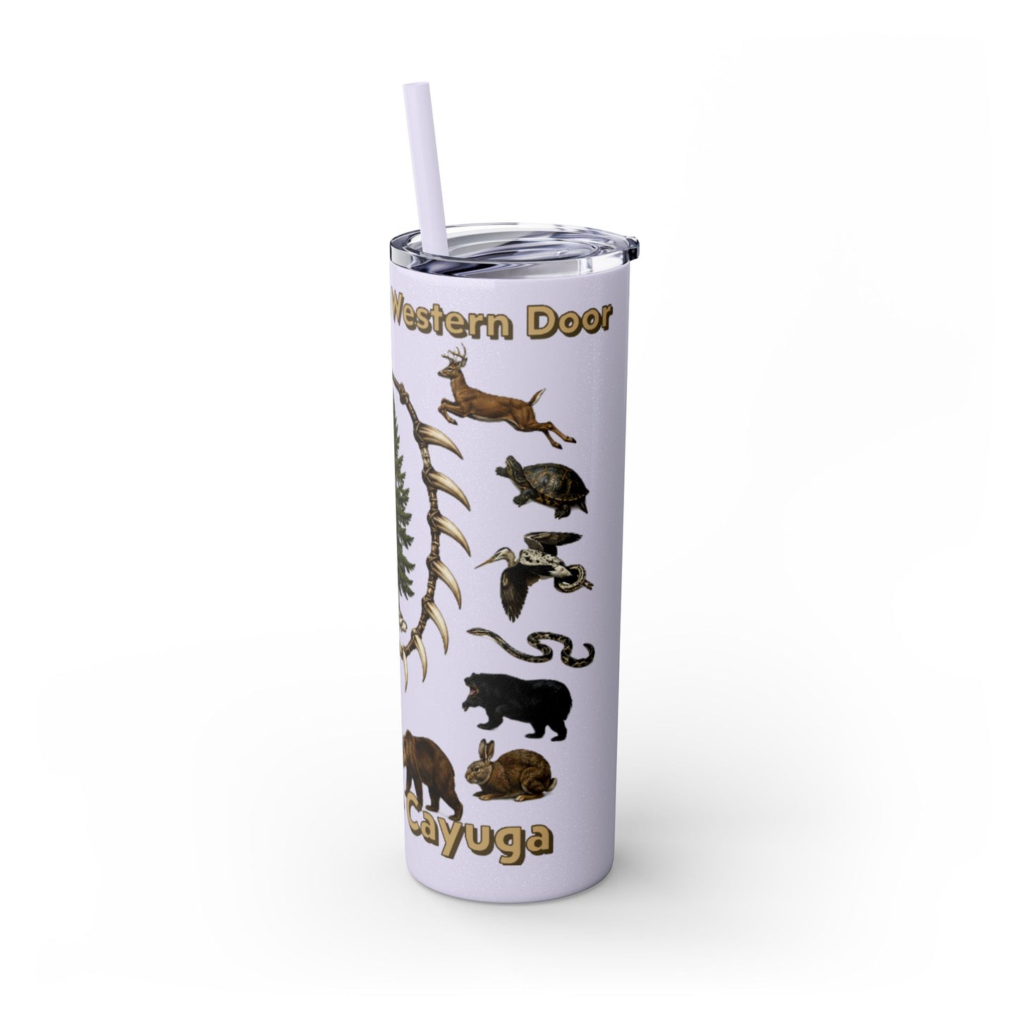 Seneca Cayuga Skinny Tumbler with Straw, 20oz