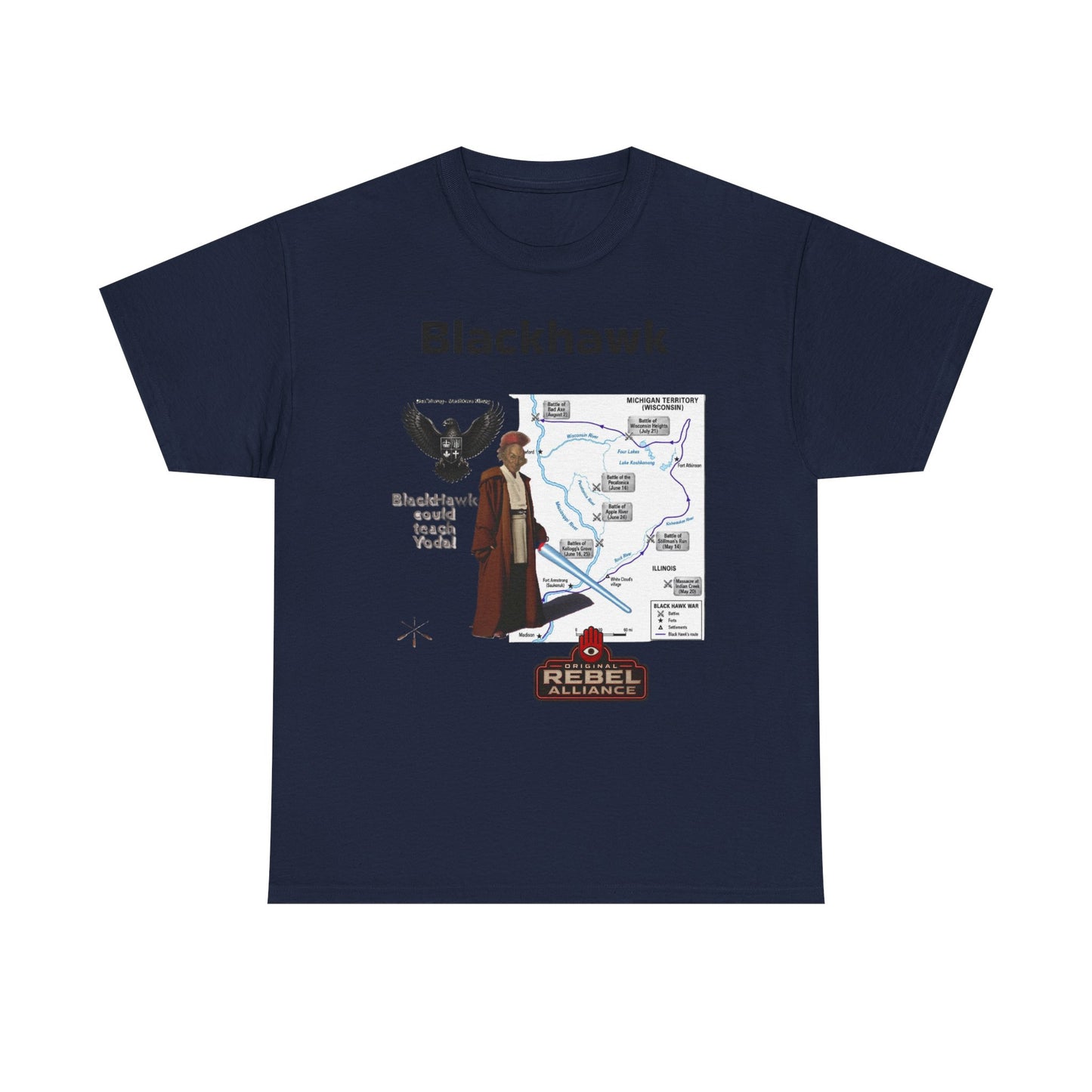 Blackhawk Rebel Trail Vintage Map Graphic T-Shirt