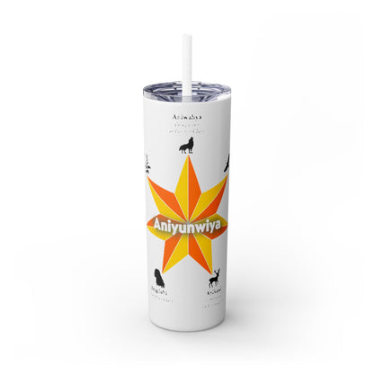 Cherokee 20oz Skinny Tumbler - Aniyunwiya Star Design with Straw