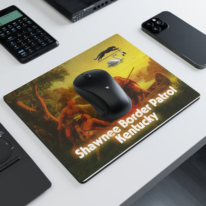 East Shawnee Border Patrol Kentucky Rectangular Mouse Pad — Vintage Frontier Art Desk Mat
