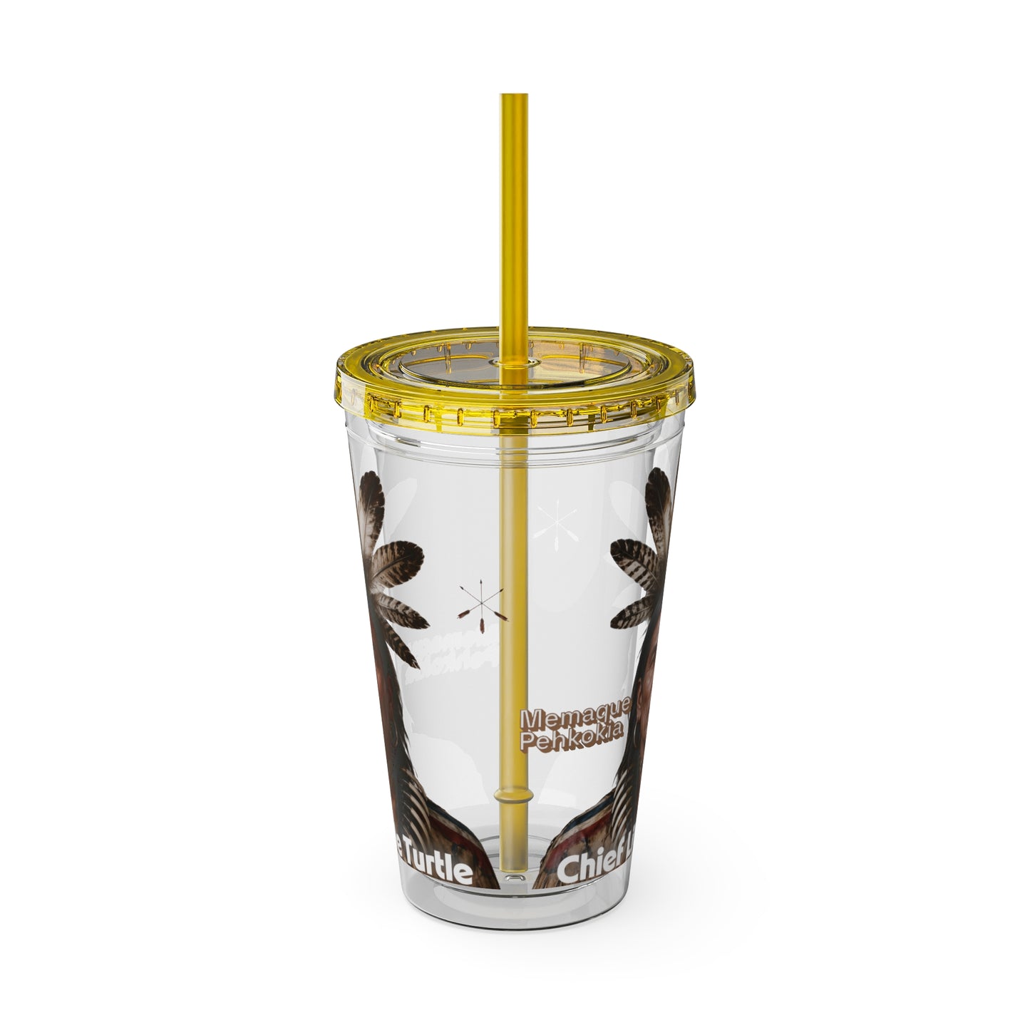Miami Chief Little Turtle Sunsplash 16oz Tumbler with Straw