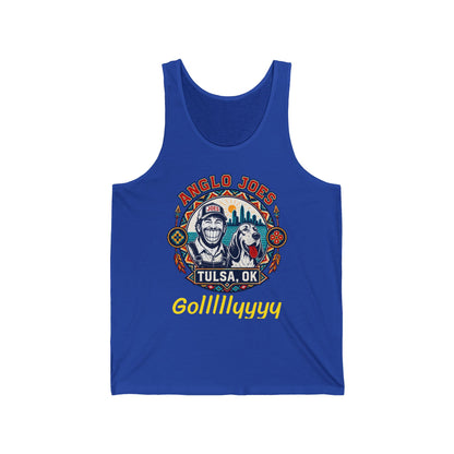 Anglo Joe's Tulsa, OK Fishing Tank Top — 'Gollllllyyyy' Retro Outdoor Tee