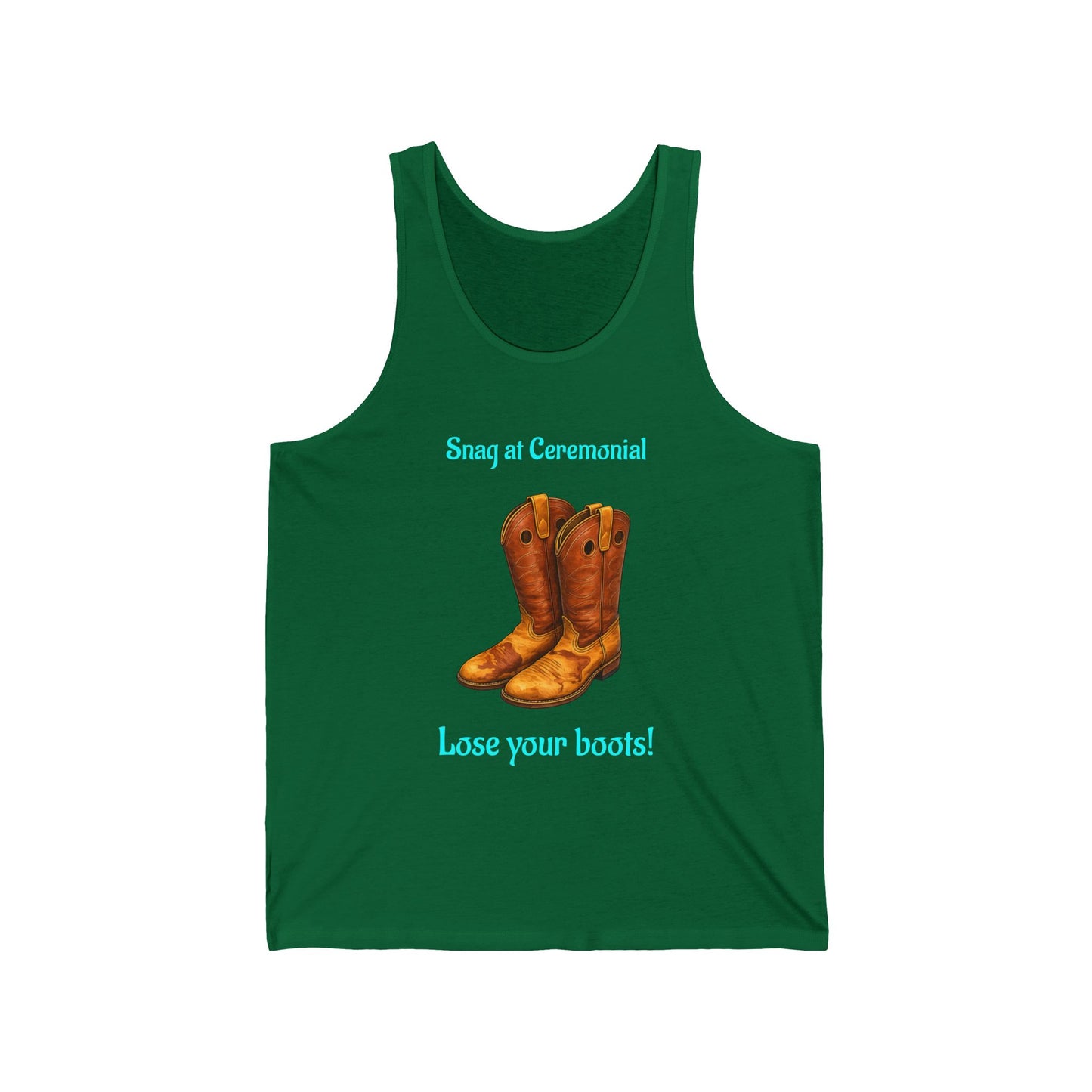 Cowboy Boots Tank Top — "Swing at Ceremonial, Lose Your Boots!" Western Graphic Tank