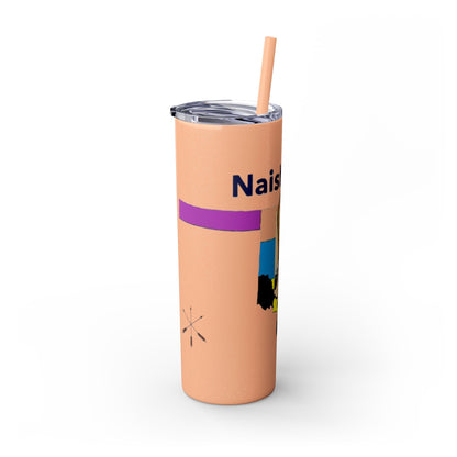 Apache 20oz Skinny Tumbler with Straw — Colorful Retro Design "Naishade"
