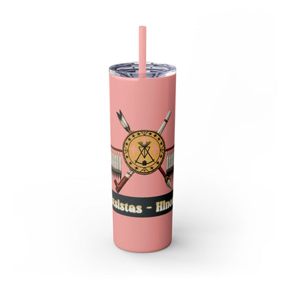 Cheyenne Arapaho 20oz Skinny Tumbler — Native American Shield & Arrows Design (Tsistsistas - Hinono'eitiit)
