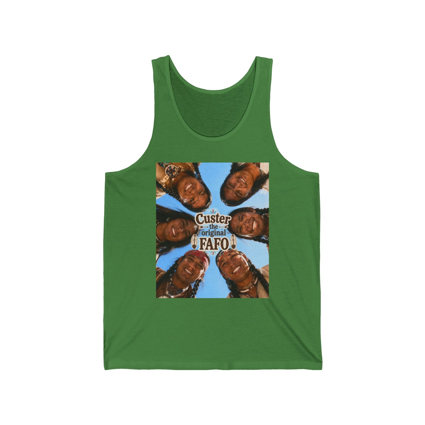 Custer FAFO Graphic Tank Top — 'Custer the Original FAFO' Retro Photo & Arrow Club Design