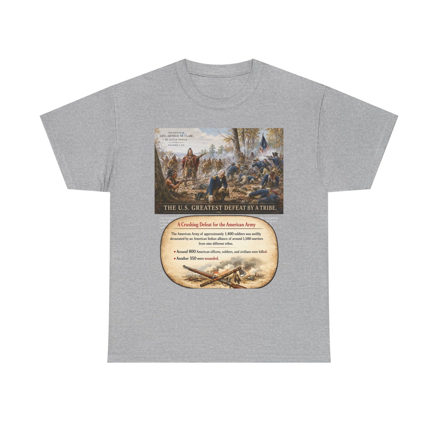 Chief Little Turtle Historical Battle Tee — "The U.S. Greatest Defeat by a Tribe" Cotton T-Shirt