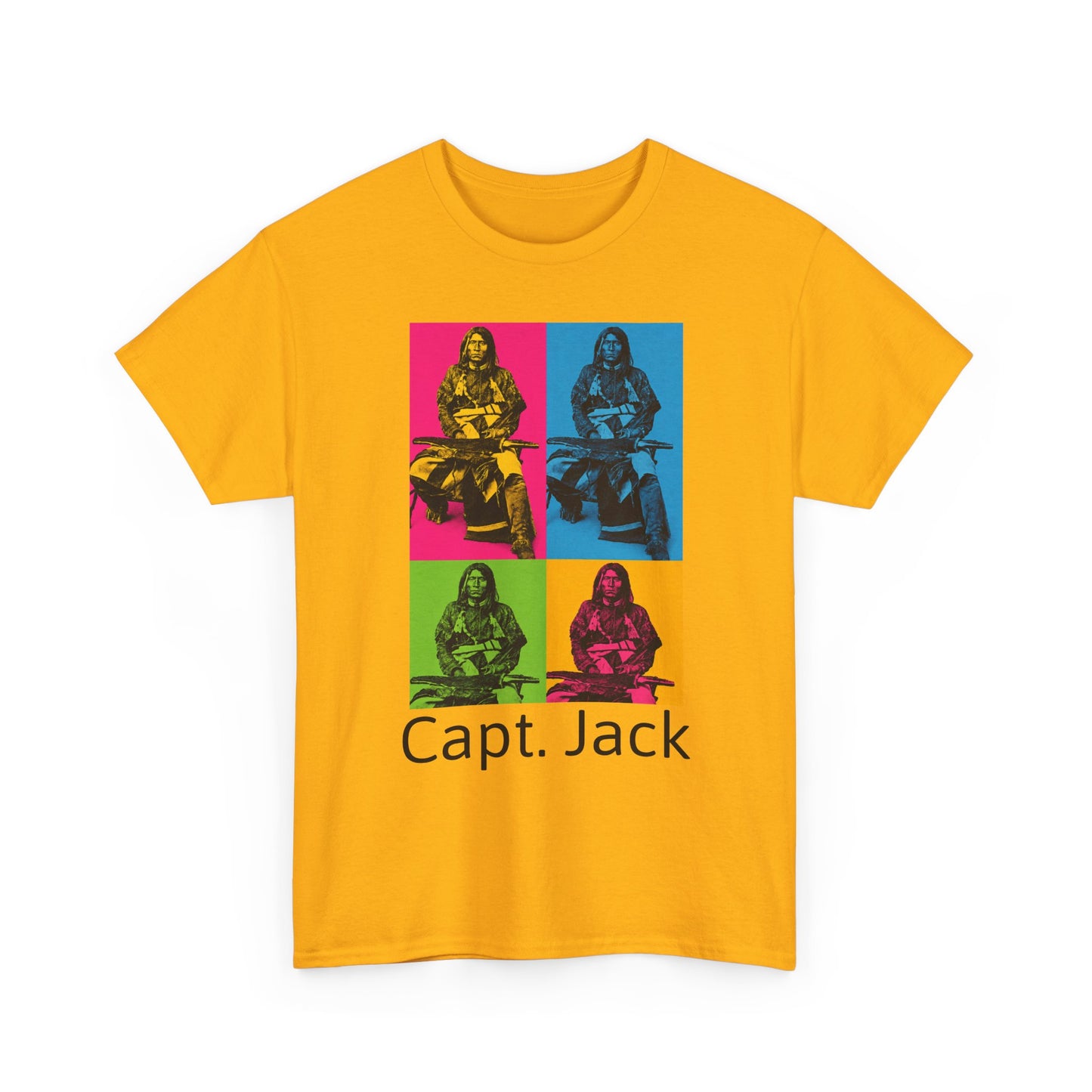 T-Shirt — Capt. Jack Pop-Art Portrait Tee with Arrow Back Print