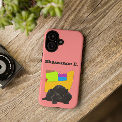 Shawnee E. Personalized Panther  Case — 'Shawanoe E.' Custom Name Red Protective Case